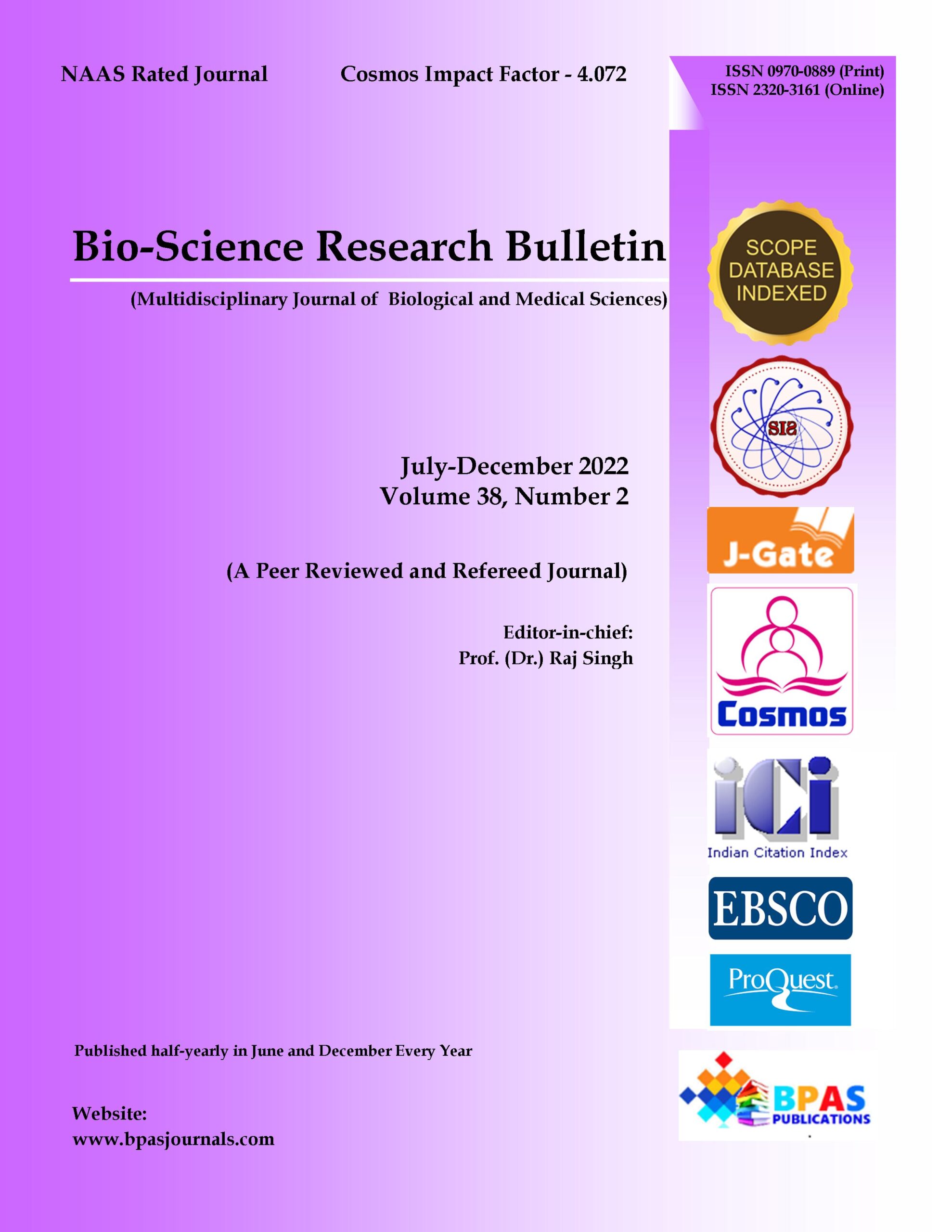 Bio-Science Research Bulletin ( Microbiology & Bio-technology) 2022 – BPAS  JORNALS for Research